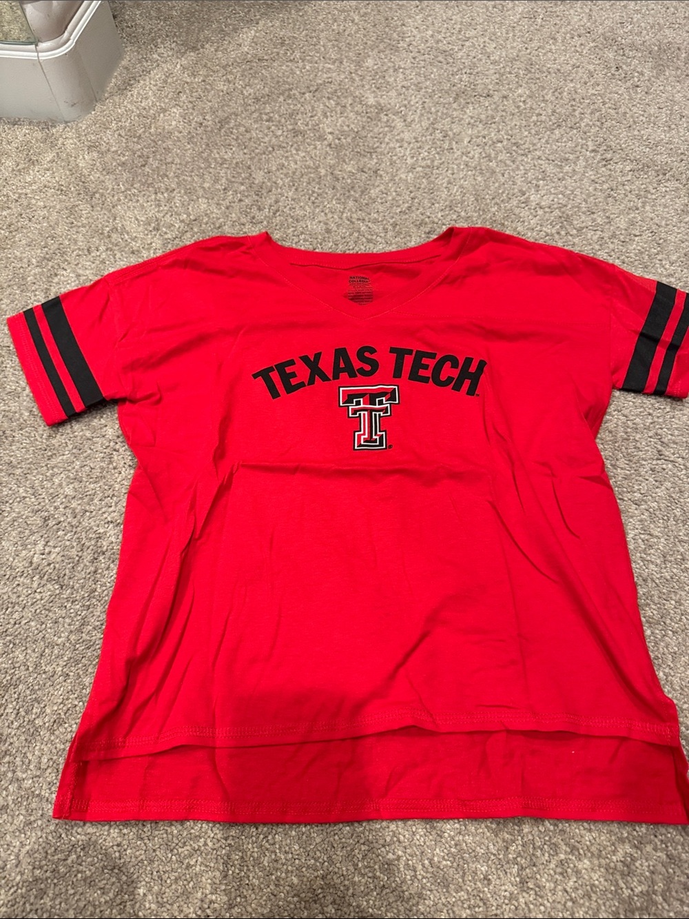 Girls' Short Sleeve Texas Tech Logo Tee — Red